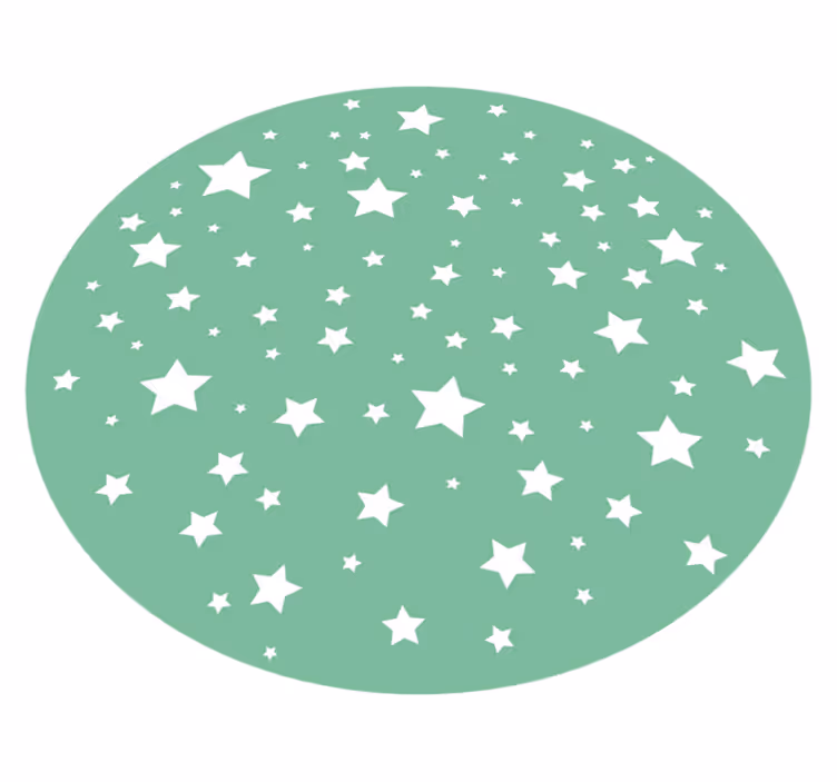 Zelene zvezde otroci vinilna preproga - TenStickers
