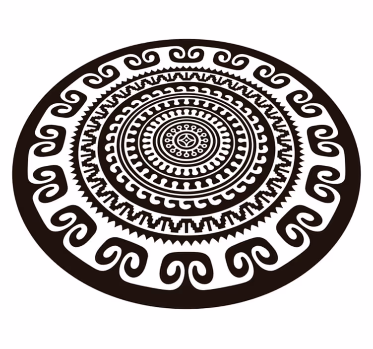 črno-bela mandala spalnica vinil preproga - TenStickers