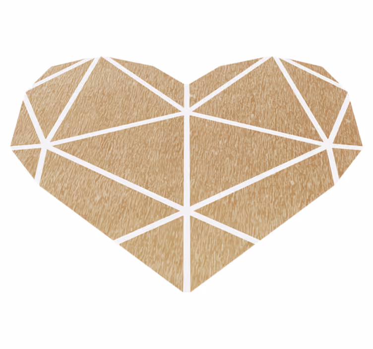 Bež srce geometrijska vinilna preproga - TenStickers
