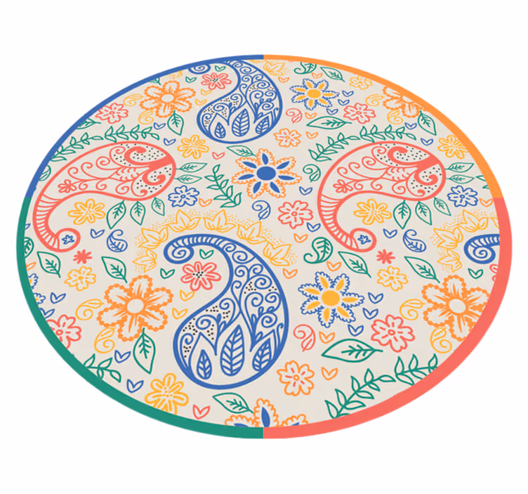 Pisana preproga za spalnico paisley - TenStickers