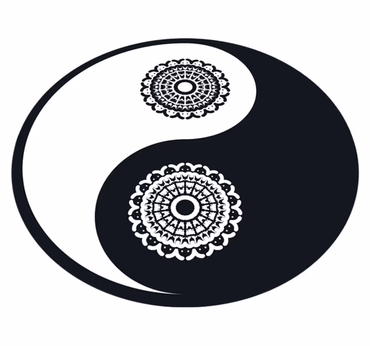 Ying yang paisley preproga za dnevno sobo vinila - TenStickers