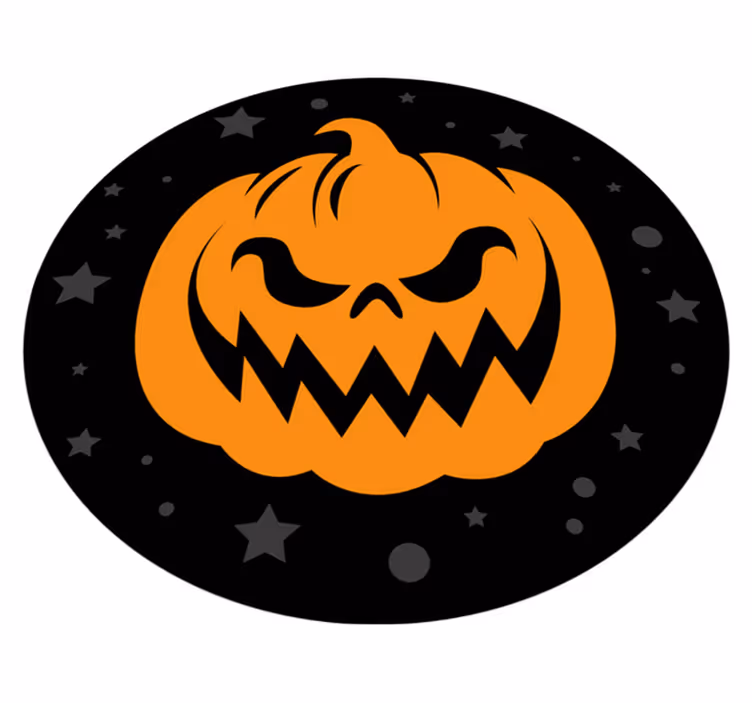 Oranžne buče na črni podlagi vinil preproga - TenStickers
