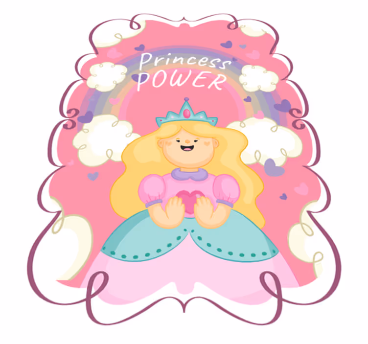 Disney princese na roza ozadju vinil preproga - TenStickers
