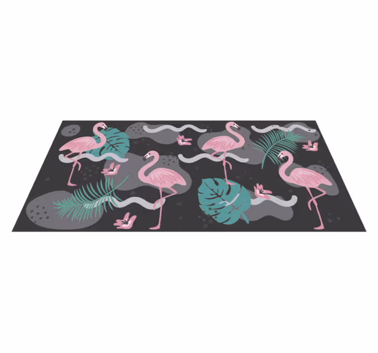 črna in flamingo živalska preproga - TenStickers