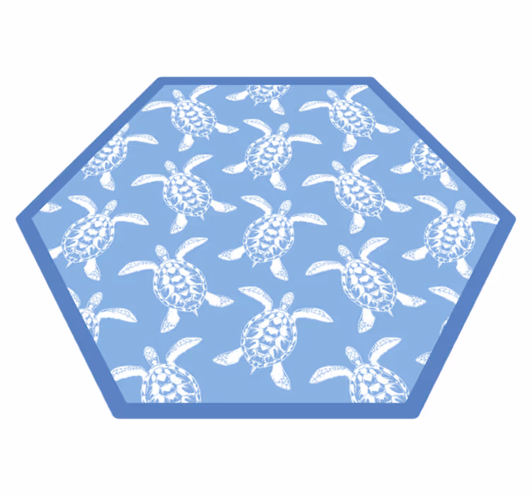 želve na modrem ozadju preproga živali - TenStickers
