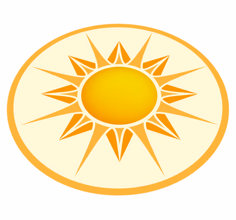 Rumena okrogla preproga mandala preproga - TenStickers