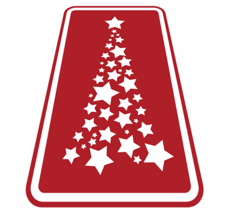 Rdeča in bela zvezda drevo božično drevo mat - TenStickers