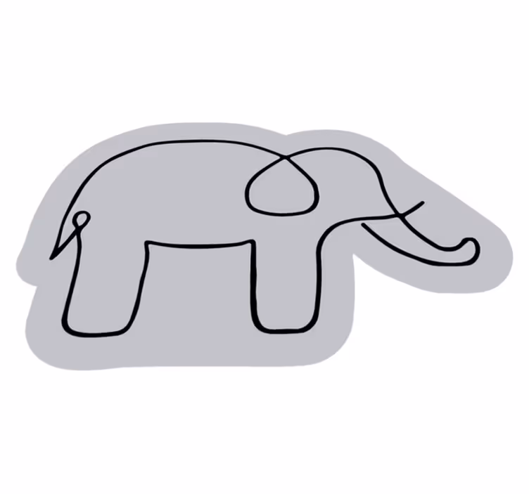 Slon skica živalska preproga - TenStickers