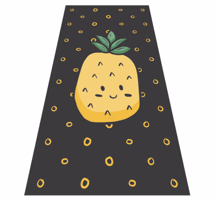 Vinil preproga ananas z listi cvetno preprogo - TenStickers