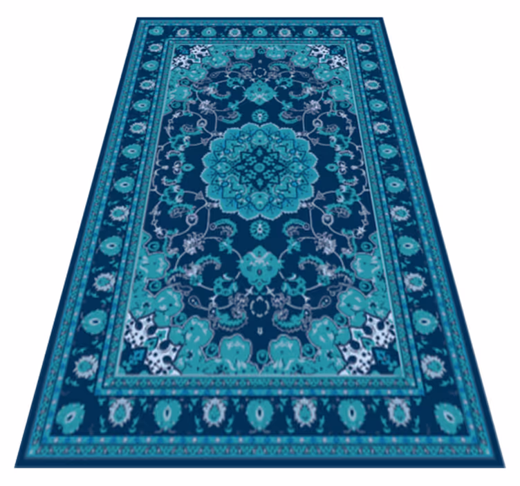 Eleganca modrozelene mandale Vinilna preproga mandala - TenStickers