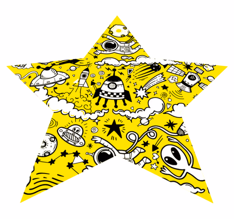 Space doodles zvezda vinil preproga - TenStickers