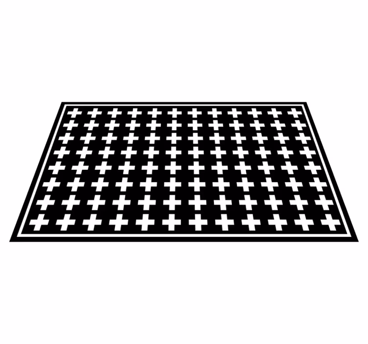 Bela in črna križna minimalistična preproga - TenStickers