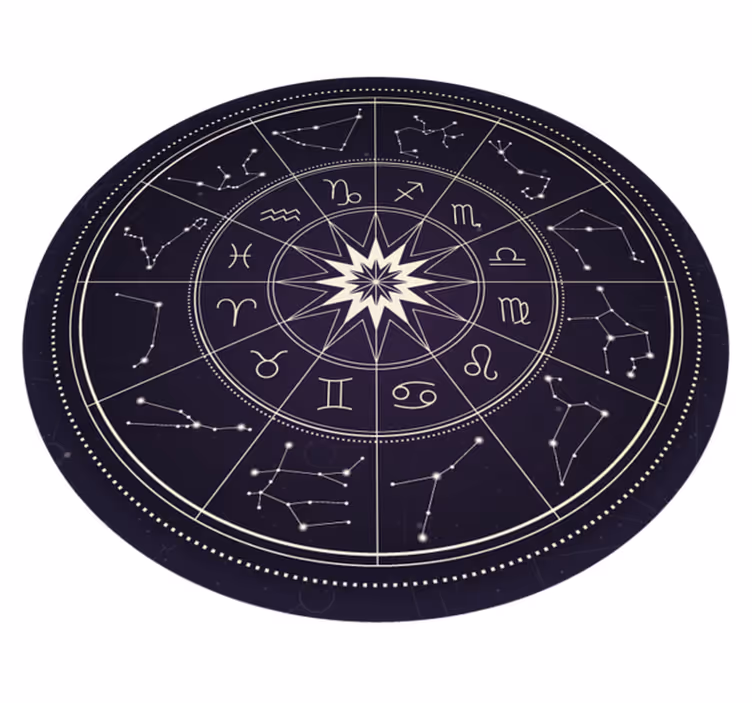Astrološki kompas Okrogla vinilna preproga - TenStickers