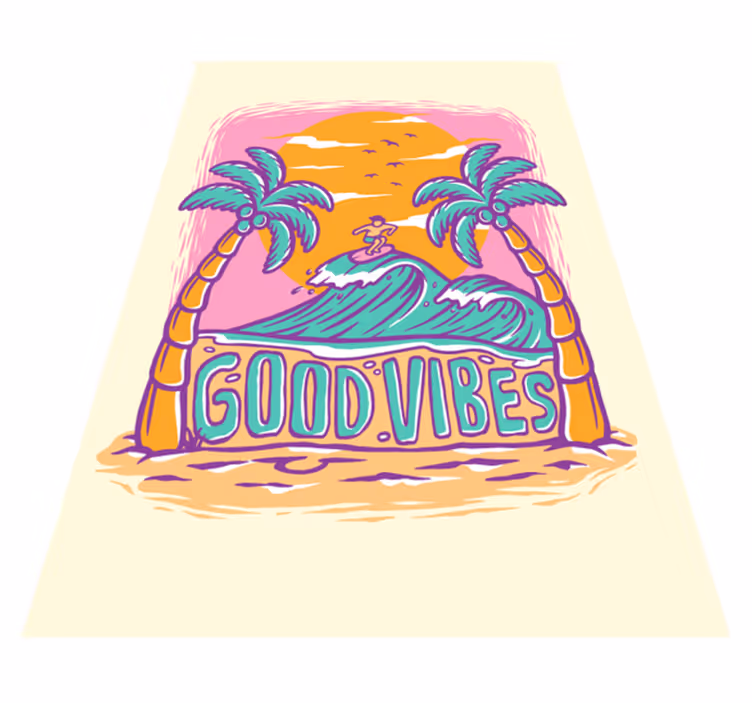 Dobre vibracije surf Vinilna preproga za najstnike - TenStickers
