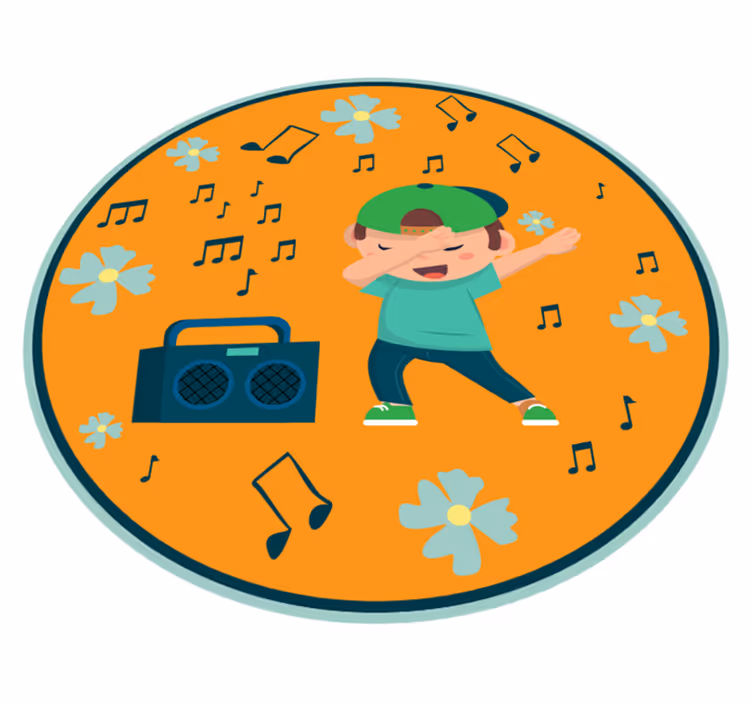 Plesni otrok in radijska stereo vinil preproga - TenStickers