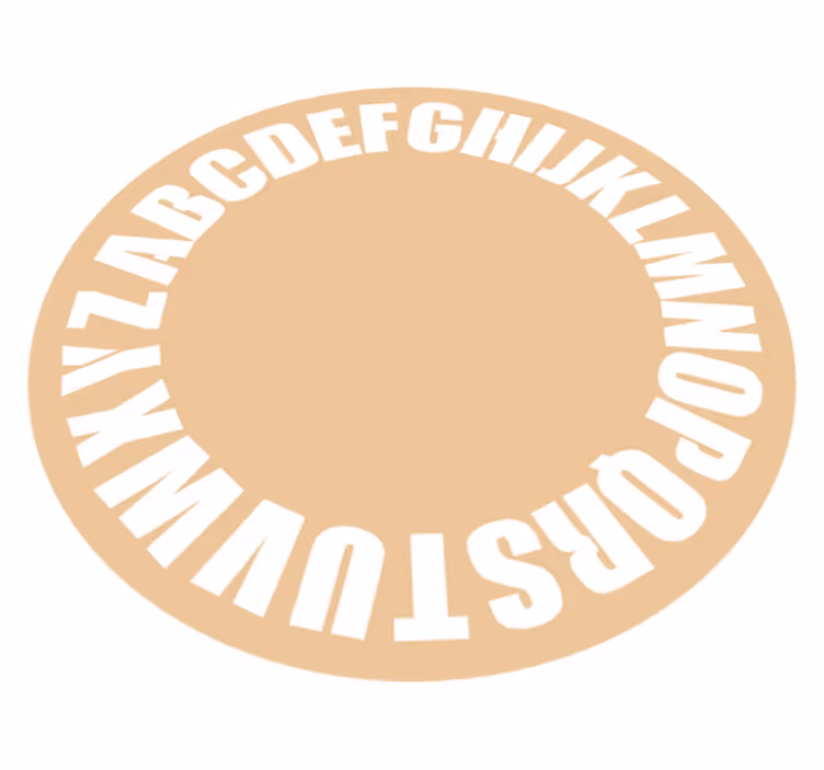 Abecedna krožna postavitev abecedni vinilni preproga - TenStickers