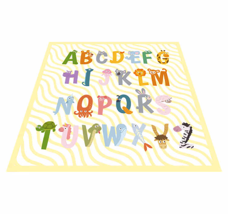 živalska abeceda vinil preproga - TenStickers