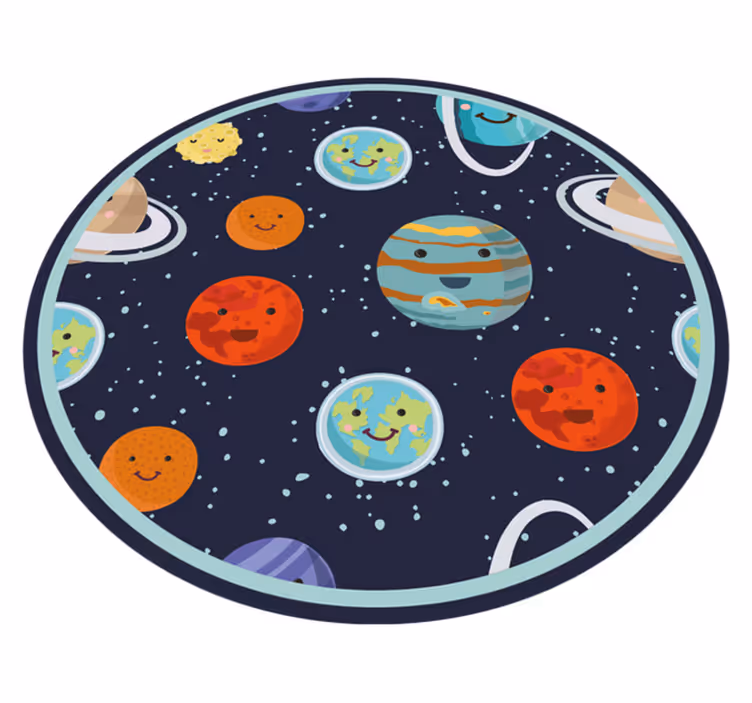 Krog nasmejanih planetov Otroške vinilna preproga - TenStickers