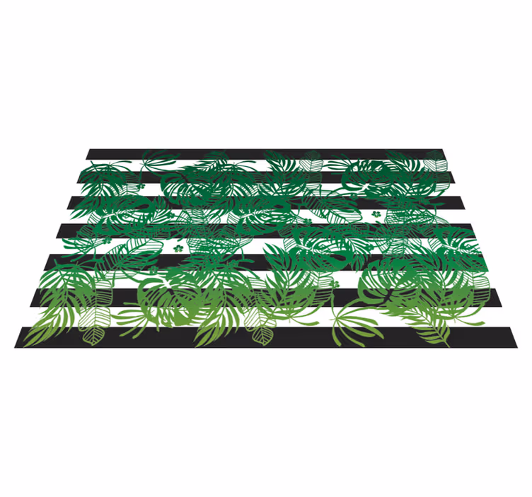 črtasta monstera rastlinska narava vinil preproga - TenStickers