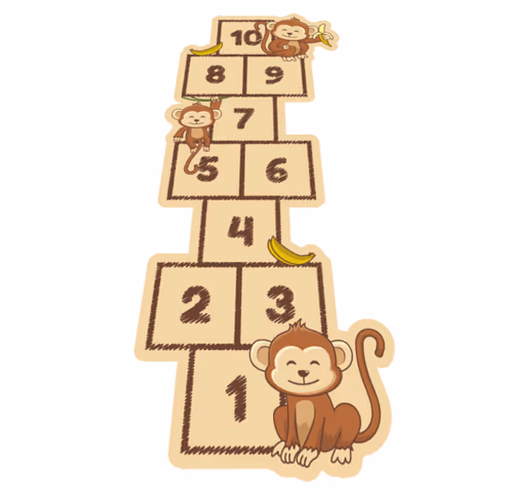 Poskok z igralno preprogo opic - TenStickers