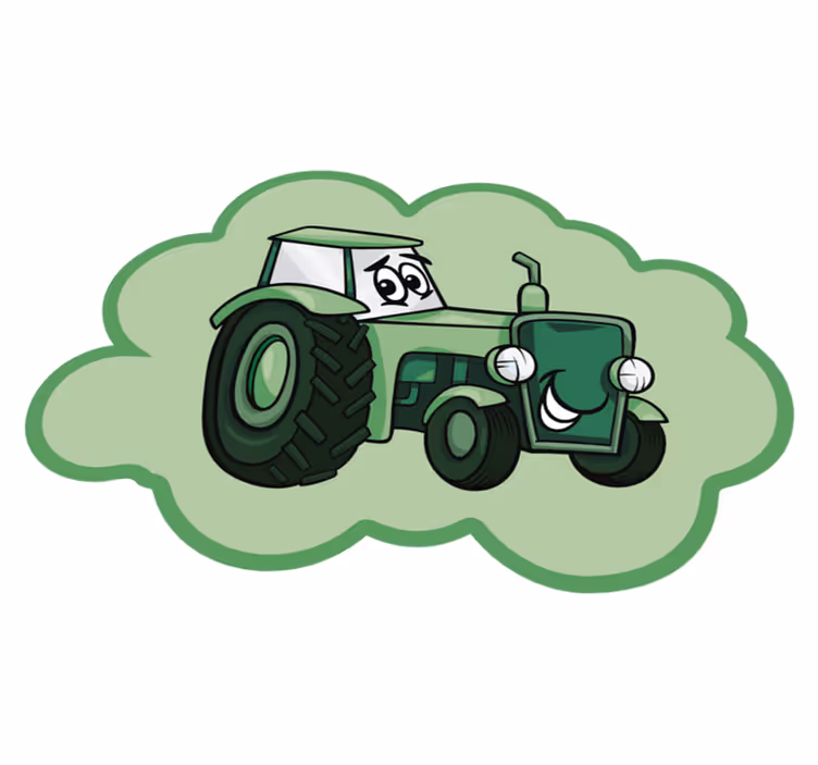 Zelena traktorska otroška vinil preproga - TenStickers