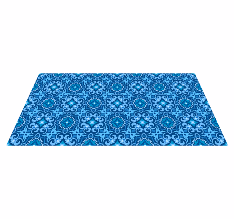 Vinilna talna obloga v imitaciji ploščic ornamental blue - TenStickers