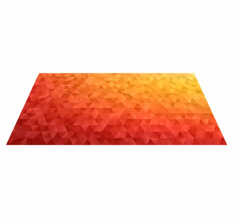 Rumeno rdeči in oranžni trikotniki geometrijske preproge - TenStickers