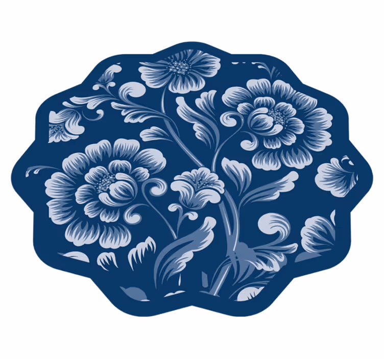 Poudarek s cvetličnim motivom cvetlična vinilna preproga - TenStickers