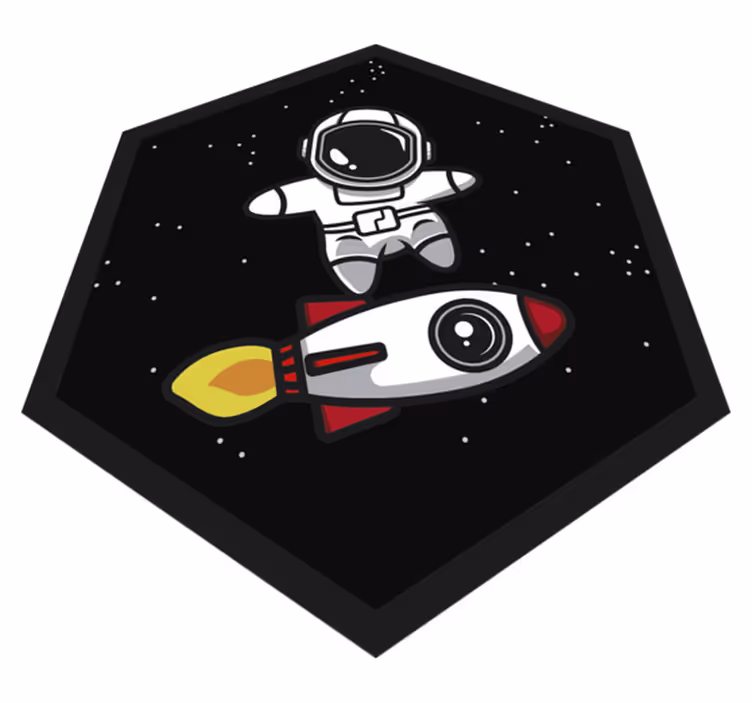 Raketa v vesolju otroška vinil preproga - TenStickers