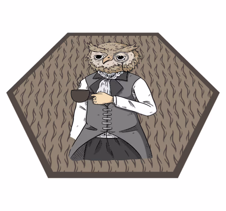 Elegantna ilustracija sove Tepih z živalskim potiskom - TenStickers