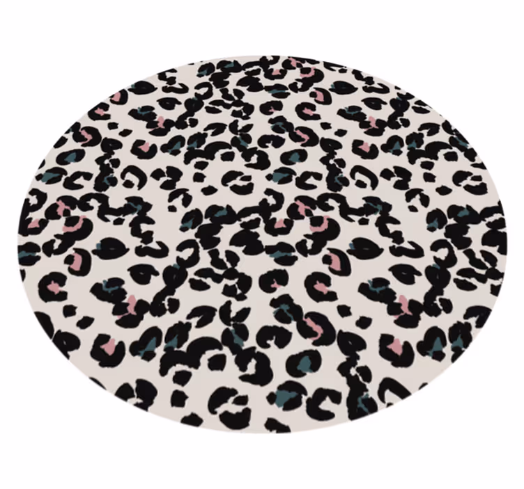 Bela okrogla vinil preproga leopard preproga za živali - TenStickers