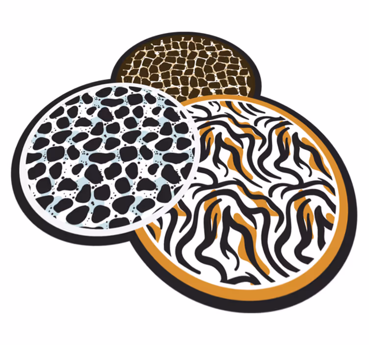 Safari motiv trio vinilni tepih s potiskom živali - TenStickers