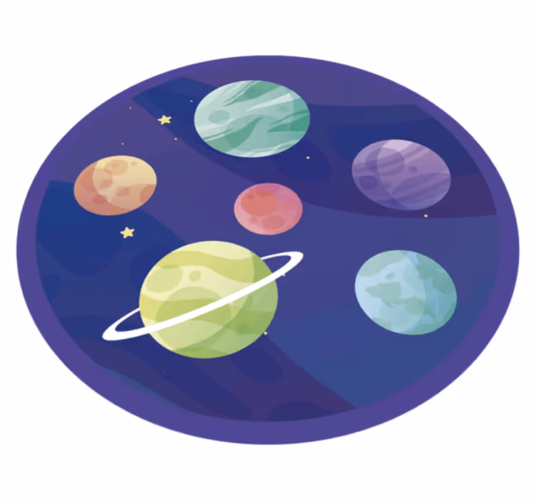 Različni planeti galaxy kids vinil preproga - TenStickers