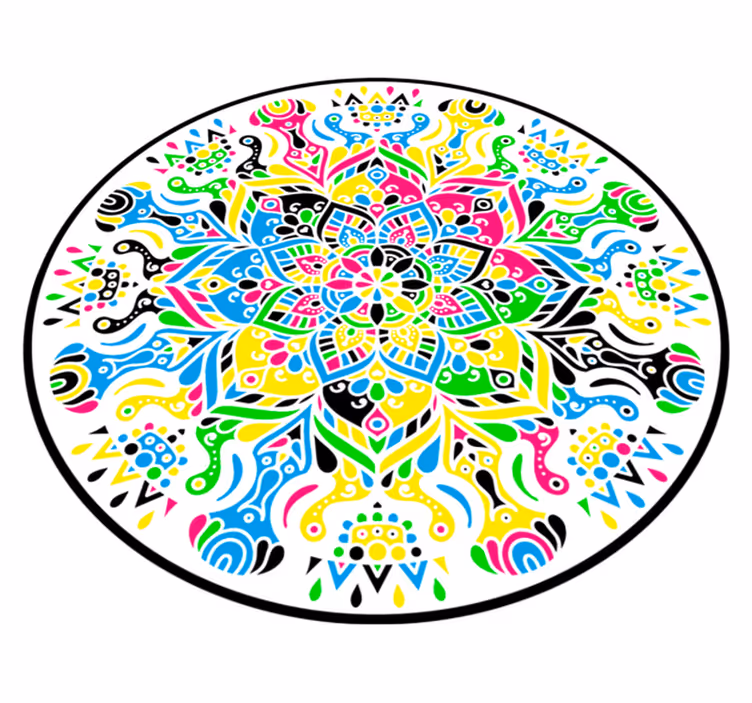 Barvita vinilna preproga za spalnico mandala - TenStickers