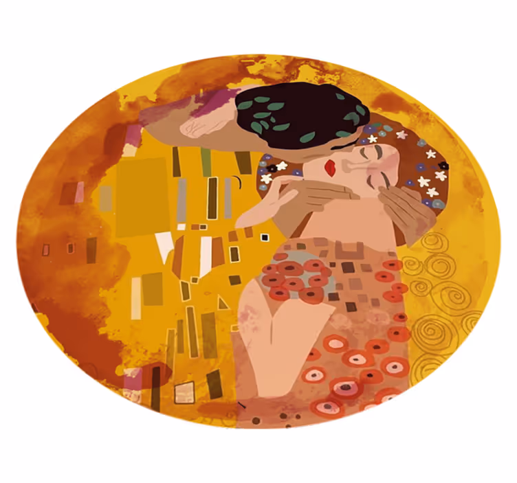 Klimtov kiss vintage vinil preproga - TenStickers