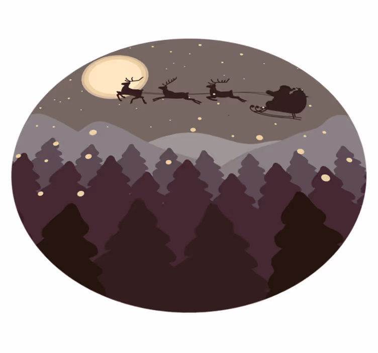 Podloga za božično drevo santa in sani - TenStickers