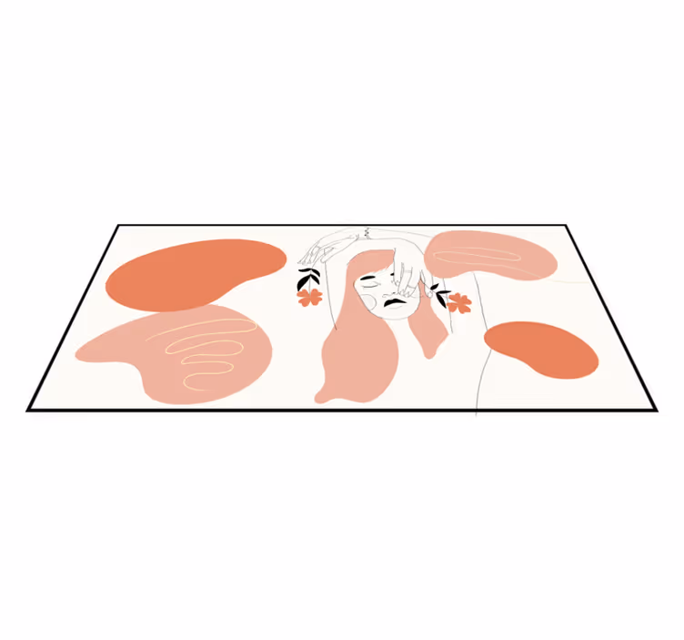 Abstraktna umetnost obraza minimalistična vinilna preproga - TenStickers