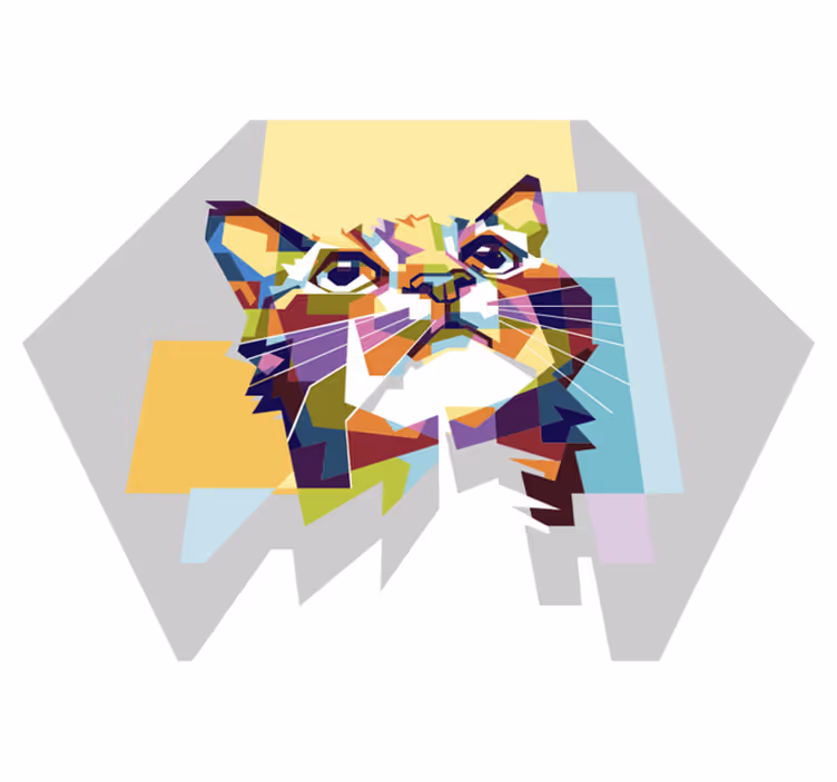 Geometrijska mačka Vinilne preproge z geometrijskimi vzorci - TenStickers