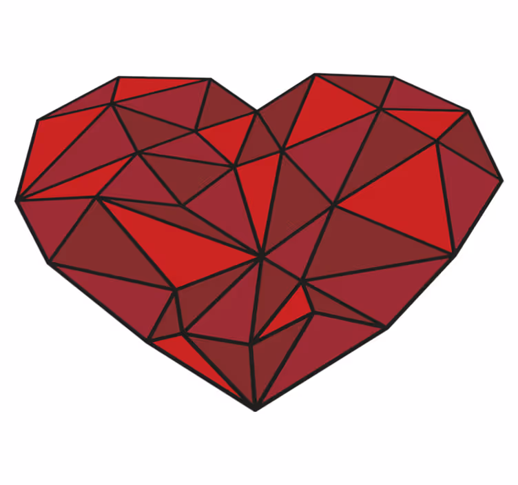 Fasetirano srce Vinilne preproge z geometrijskimi vzorci - TenStickers