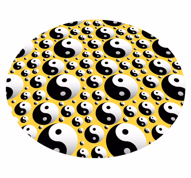 Okrogla vinil preproga yin yang krogi etnične preproge - TenStickers
