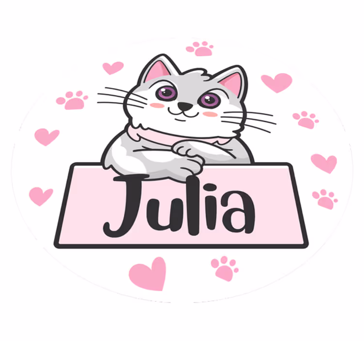 Mačji po meri Vinilna preproga z imeni - TenStickers