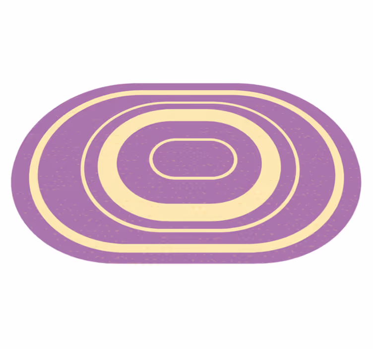 Vijolično ovalna minimalna vinil preproga - TenStickers