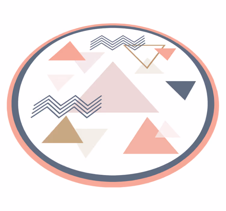 Roza trikotniki geometrijske preproge - TenStickers