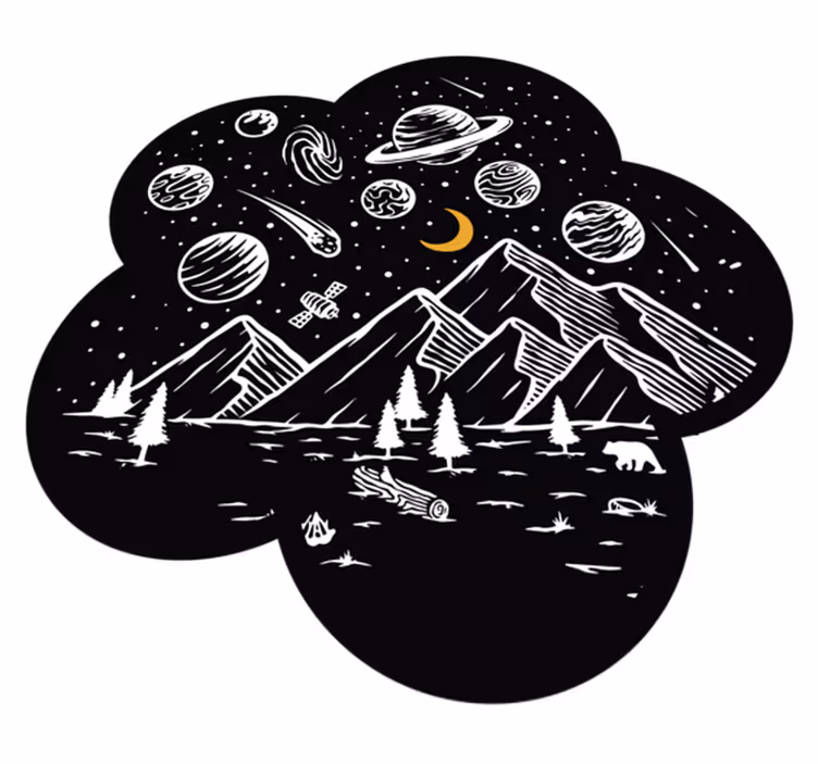 Vesoljska pustolovska scena Vinilna preproga z igre - TenStickers