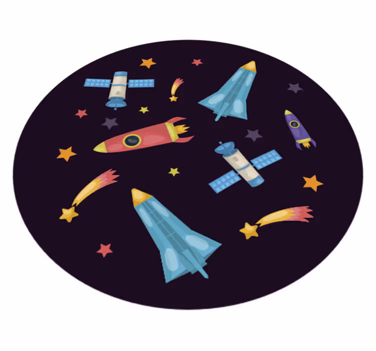 Vesoljske rakete planeti otroci vinil preproga - TenStickers