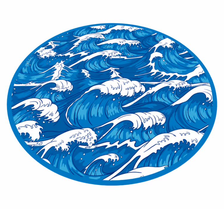 Japonski valovi narava vinil preproga - TenStickers