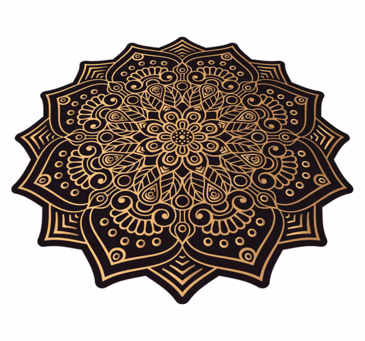 Zlata mandala vinil preproga - TenStickers