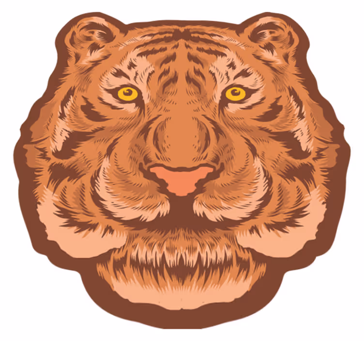 Tigrov emblem živalska vinil preproga - TenStickers