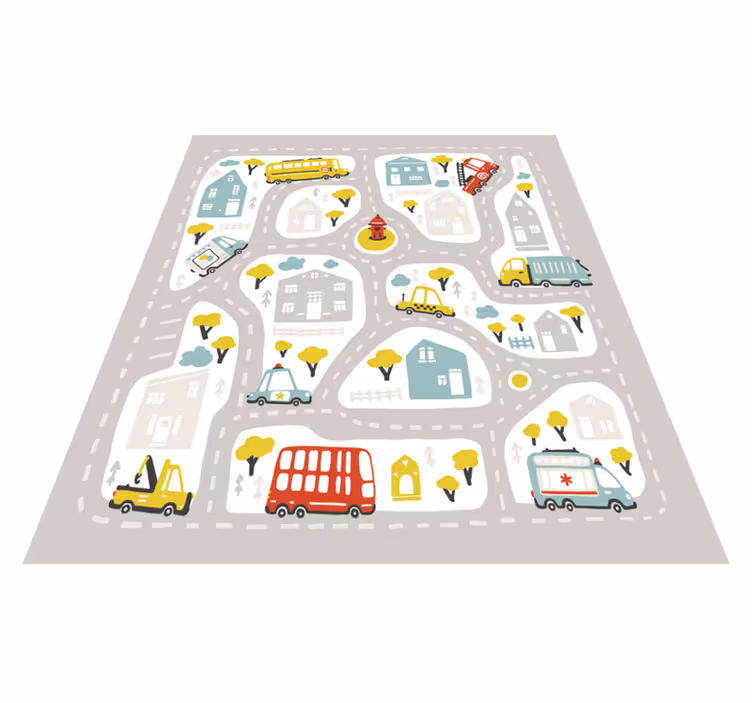 Mestna cestna karta cestna vinil preproga - TenStickers