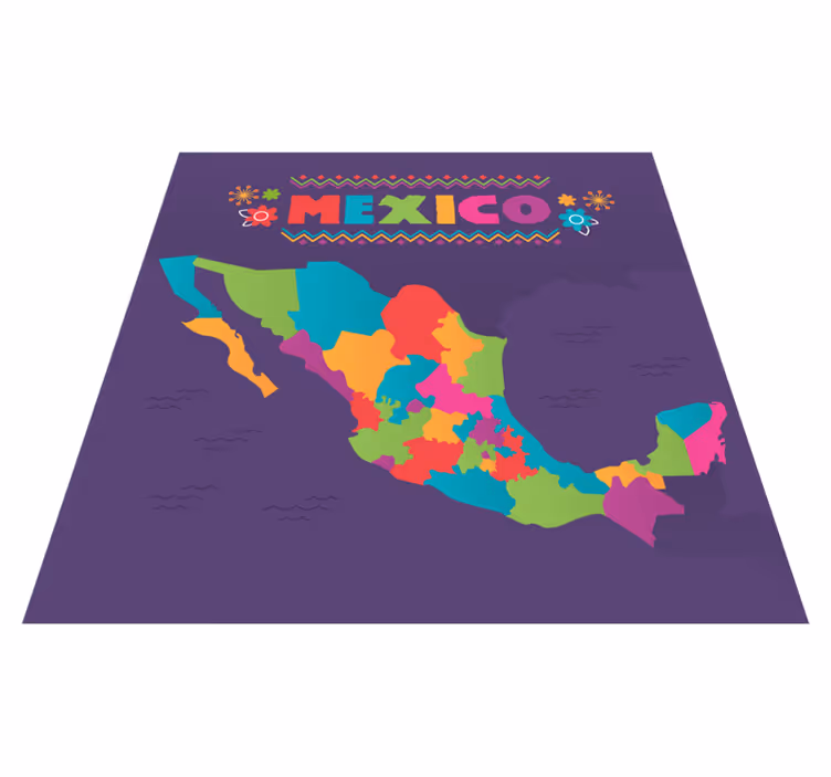 Map mehika zemljevid sveta vinil preproga - TenStickers